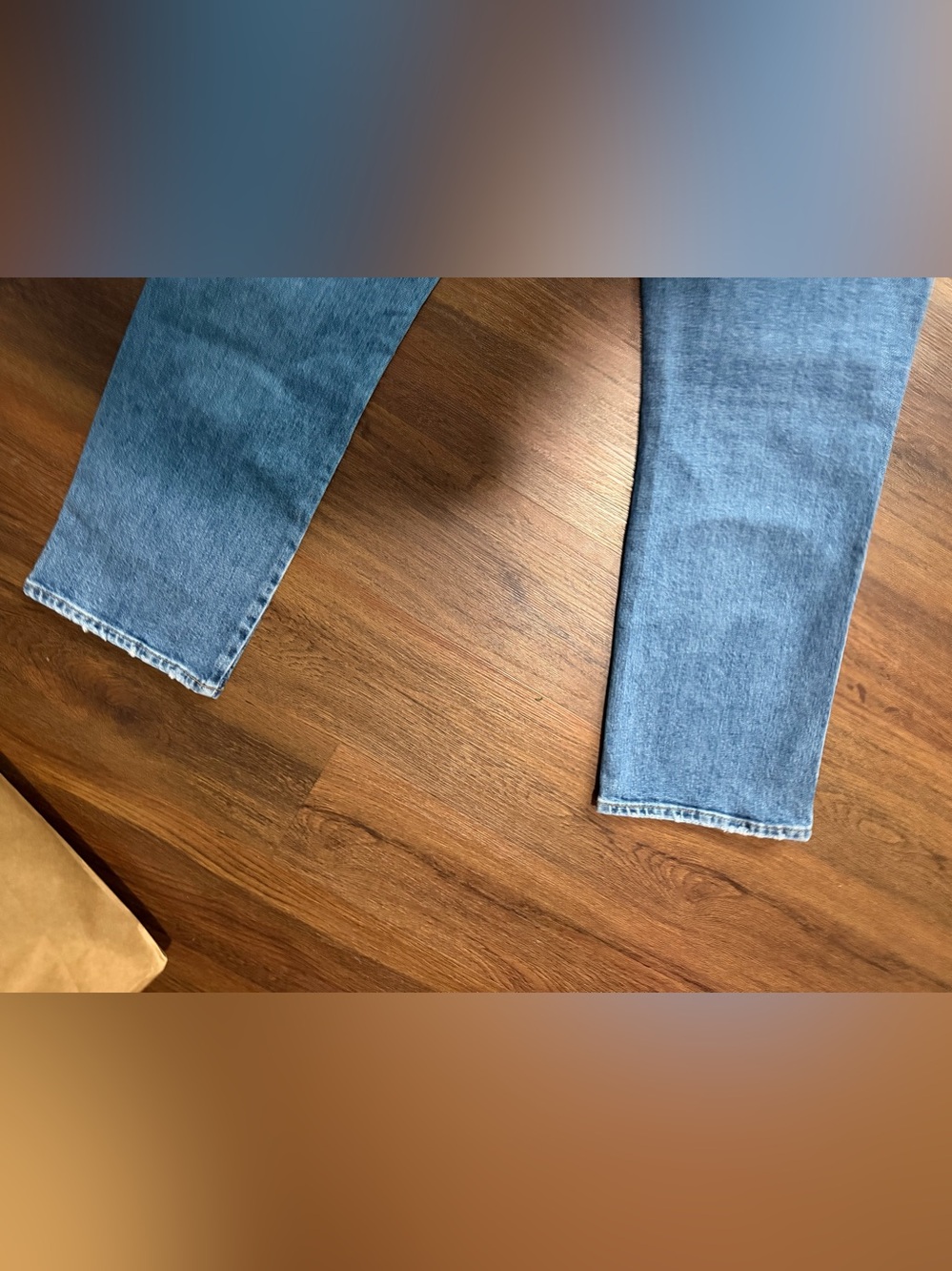 AGOLDE “Pinch Waist” high kick crop summer medium wash denim straight jeans $259 - Picture 6 of 9